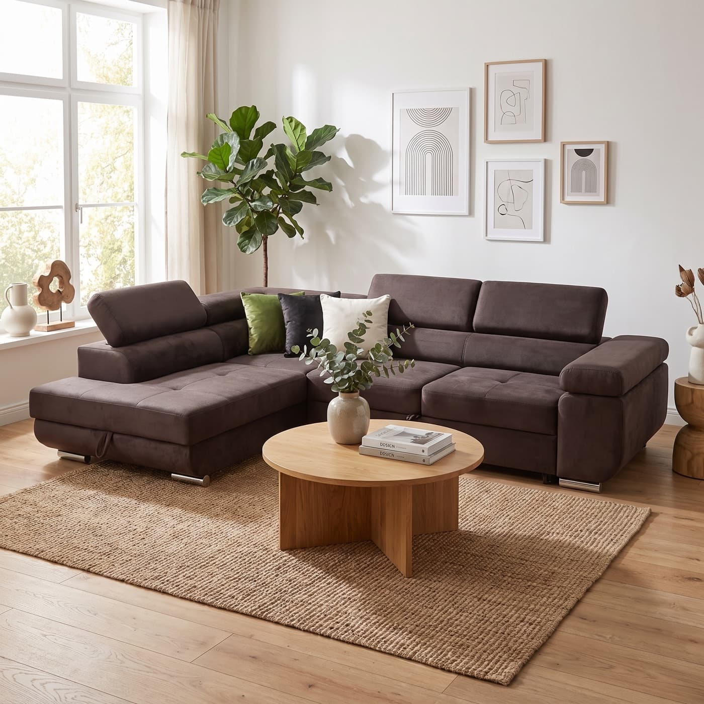 Narożnik Aston lewy 275x202 Monolith 29 ciemny brąz od ręki