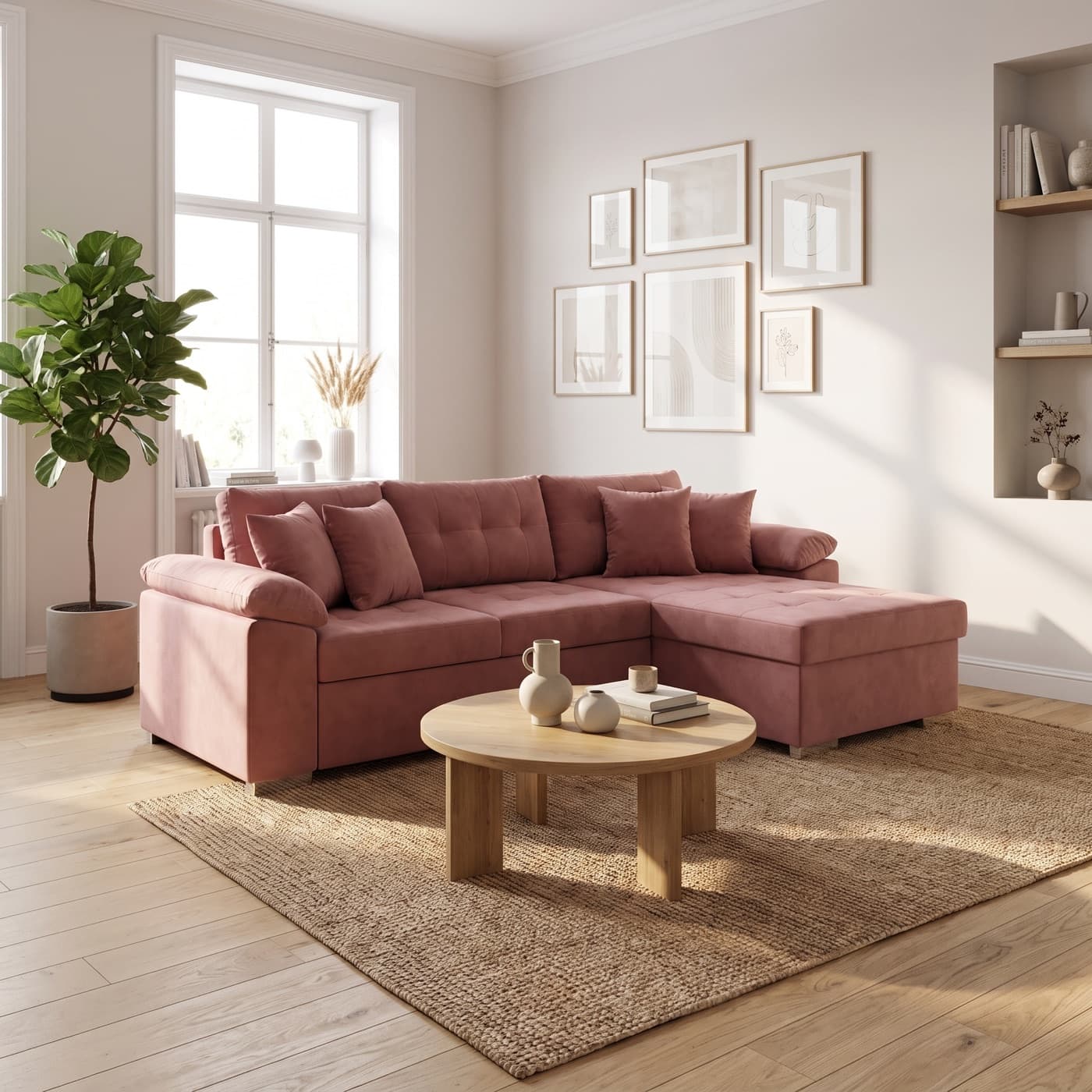 Narożnik Dora 260x150 różowy | Meble Tapicerowane