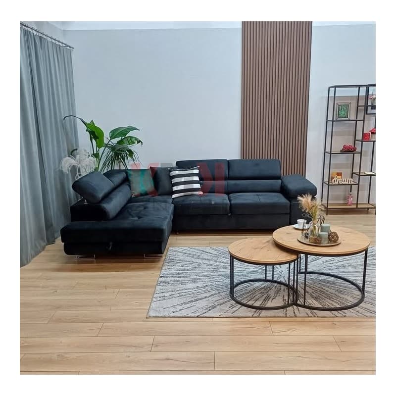 Narożnik Aston lewy 275x202 cm Monolith 99 czarny-od ręki