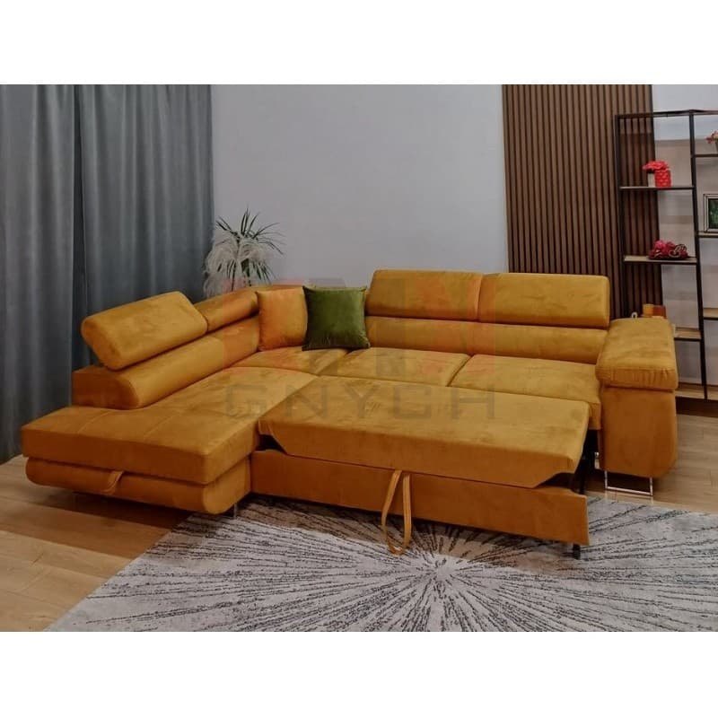 Narożnik Aston 275x202 cm Monolith 48  musztardowy-od ręki